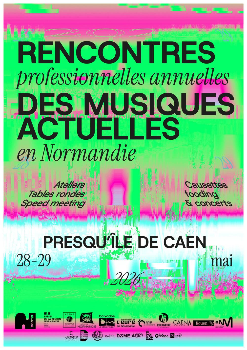 Affiche Rencontres professionnelles annuelles des musiques actuelles en Normandie